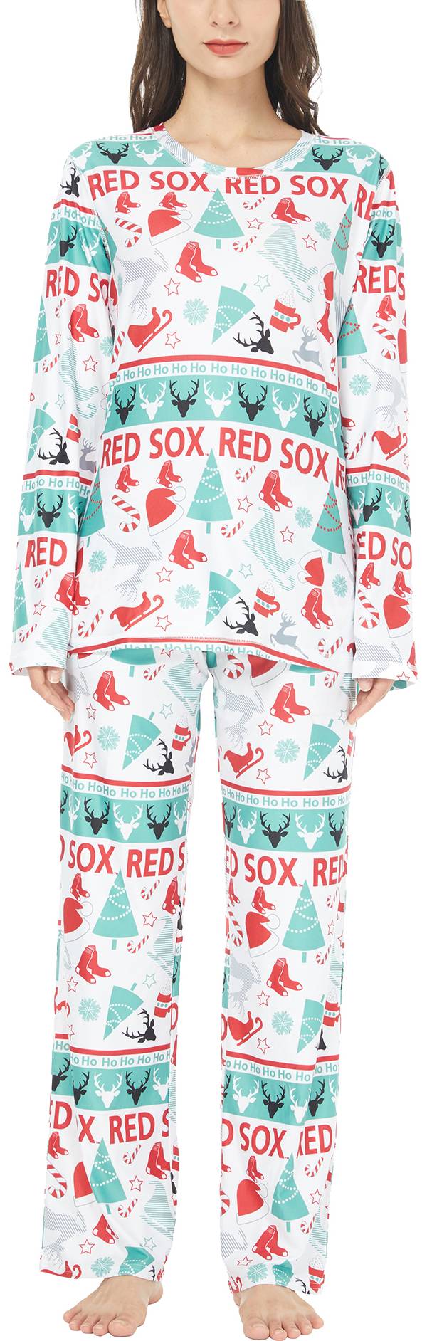 Concepts Sport Women's Boston Red Sox Holiday Advent Pant and Long Sleeve T-Shirt Sleep Set