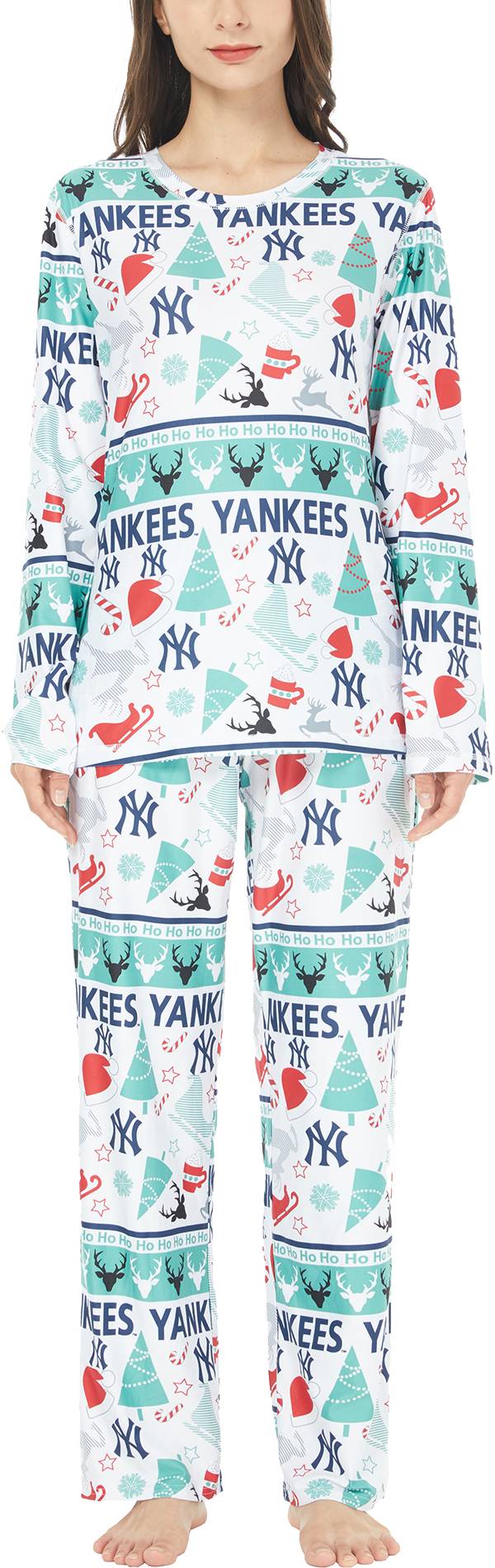 Concepts Sport Women's New York Yankees Holiday Advent Pant and Long Sleeve T-Shirt Sleep Set