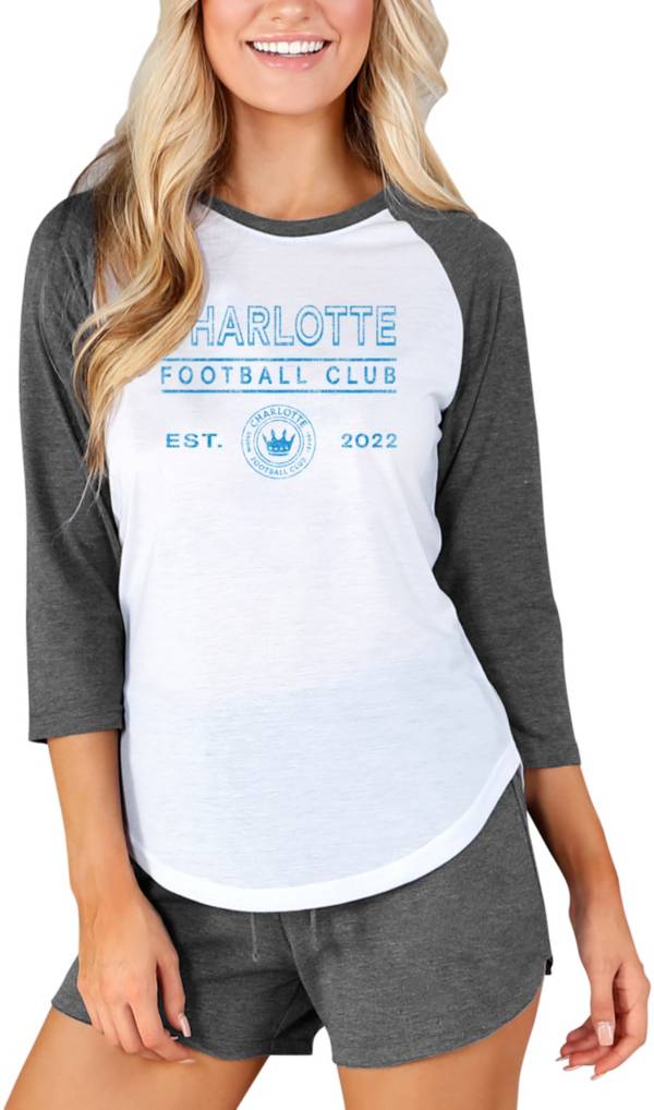 Concepts Sport Women's Charlotte FC Centerline White Short Sleeve Top