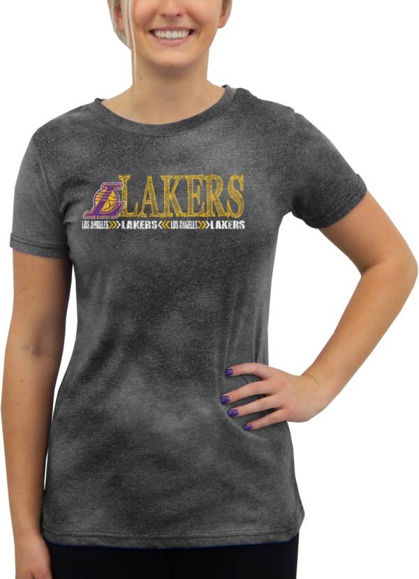 Concepts Sport Women's Los Angeles Lakers Black Terry T-Shirt