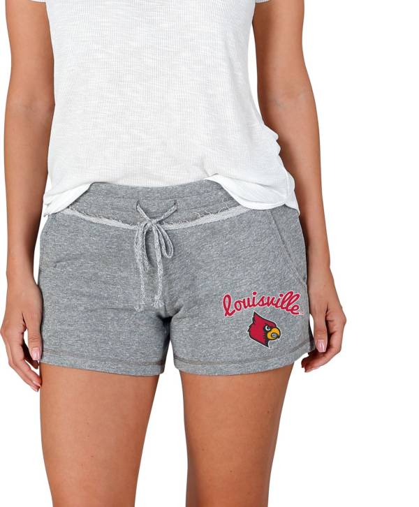 Concepts Sport Women's Louisville Cardinals Grey Mainstream Terry Shorts