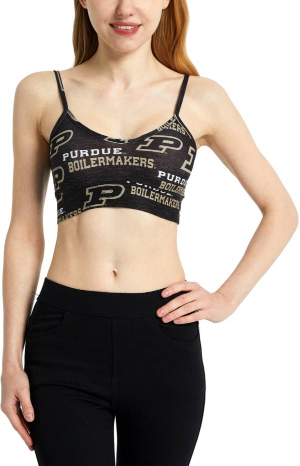 Concepts Sport Women's Purdue Boilermakers Zest Knit Black Bralette