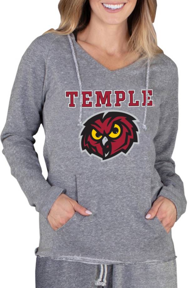 Concepts Sport Women's Temple Owls Grey Mainstream Hoodie