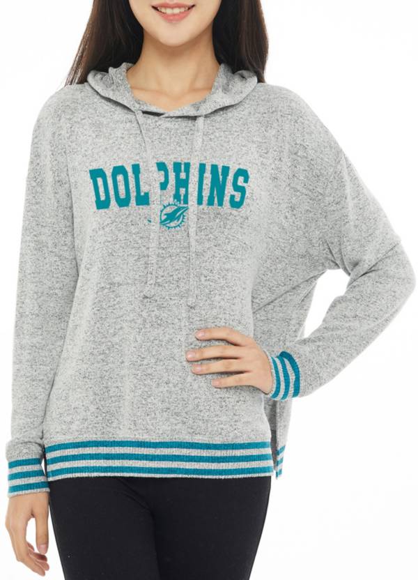 Concepts Sport Women's Miami Dolphins Siesta Grey Long Sleeve Hoodie