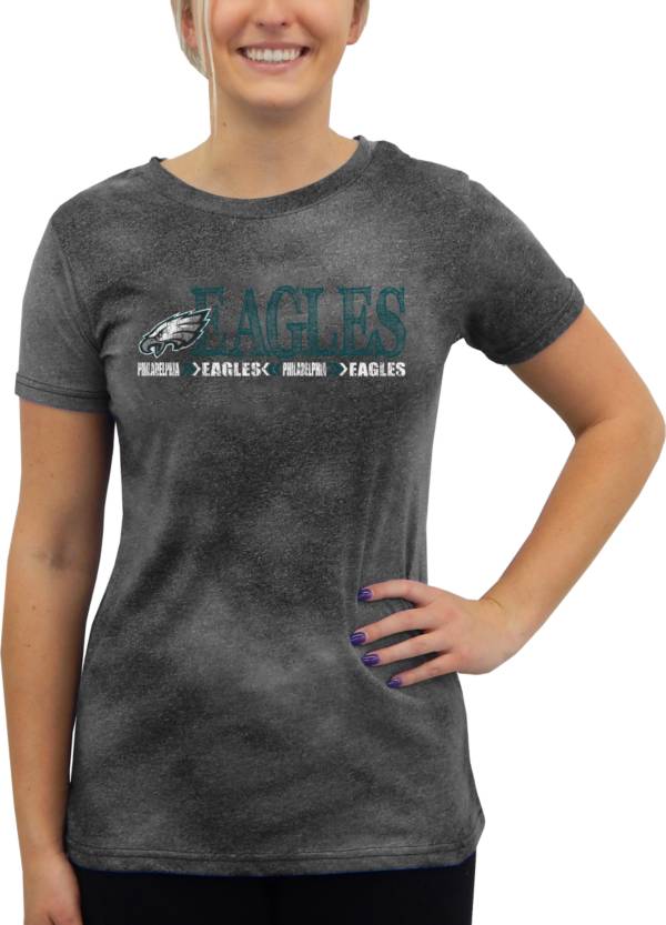 Concepts Sport Women's Philadelphia Eagles Tie Dye Black Short-Sleeve Top