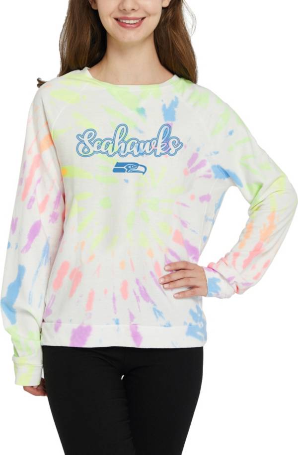 Concepts Sport Women's Seattle Seahawks Tie Dye Long Sleeve Top