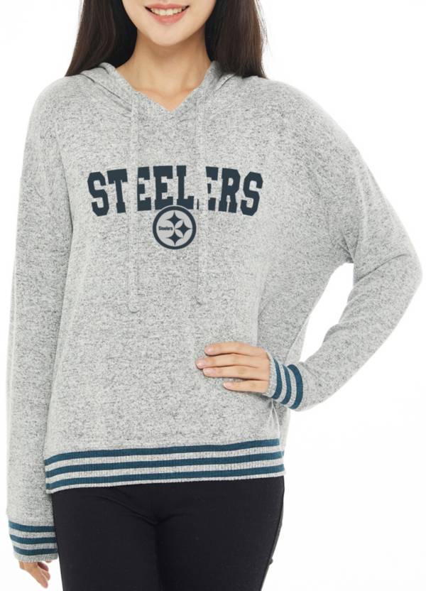 Concepts Sport Women's Pittsburgh Steelers Siesta Grey Long Sleeve Hoodie