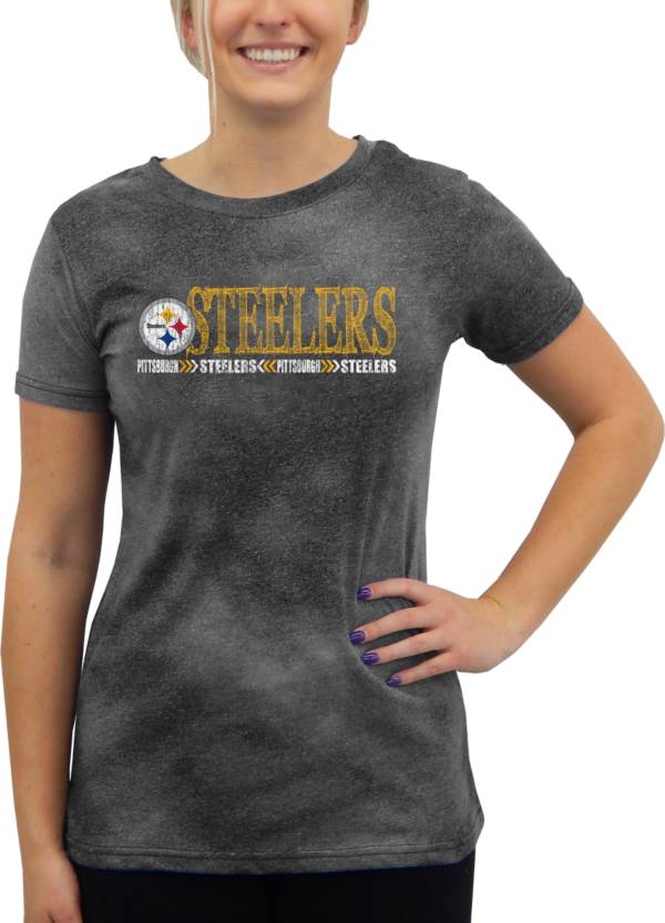 Concepts Sport Women's Pittsburgh Steelers Tie Dye Black Short-Sleeve Top product image