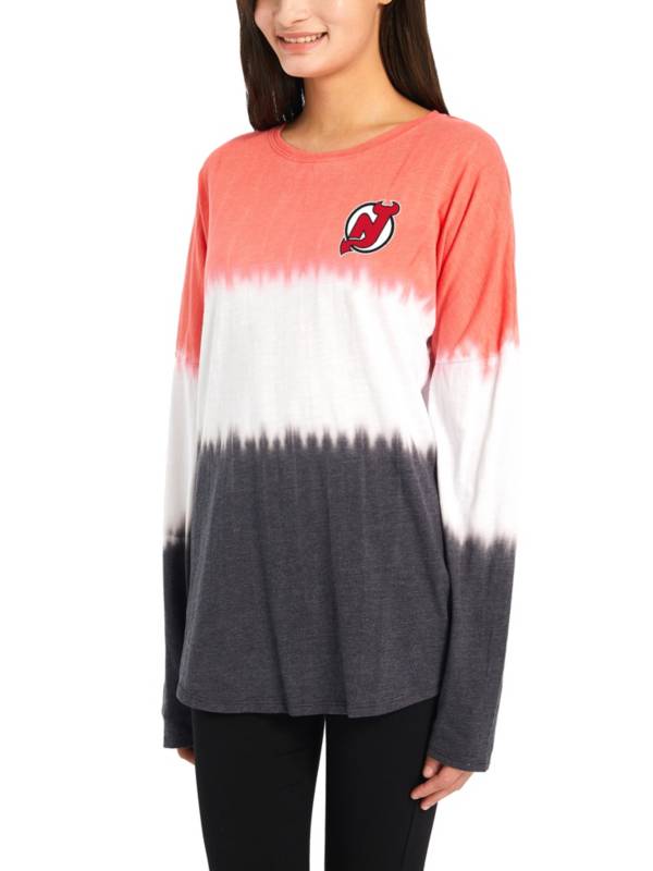 Concepts Sport Women's New Jersey Devils Reception Tie-Dye T-Shirt