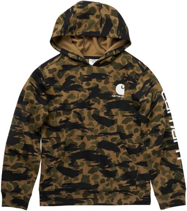 Carhartt Boys' Pullover Blind Duck Camo Fleece Hoodie