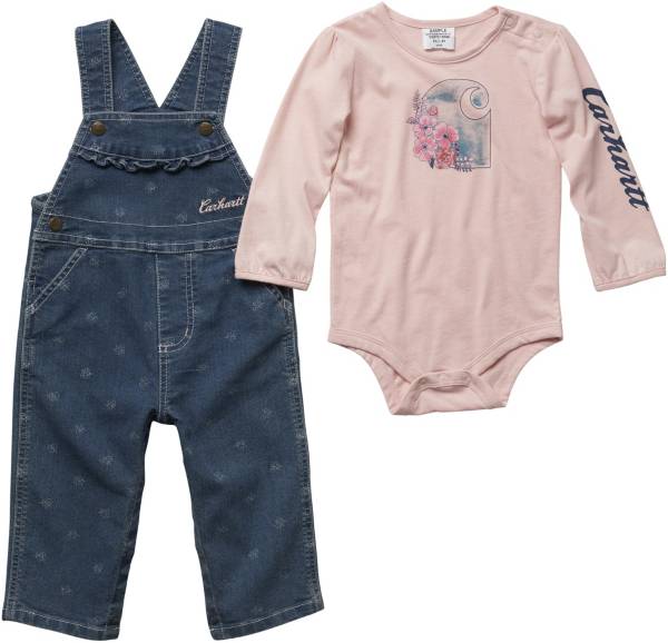 Carhartt Youth Long Sleeve Graphic Body shirt & Denim Print Overall Set product image