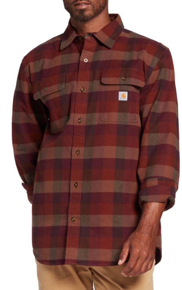 Carhartt Men's Loose Fit Heavyweight Long Sleeve Flannel Plaid Shirt ...