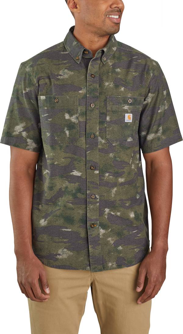 Carhartt Men's Relaxed Fit Canvas Short Sleeve Camo Shirt