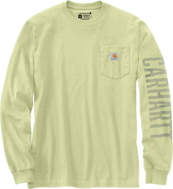 Carhartt Men's Relaxed Fit Heavyweight Pocket Logo Long Sleeve Graphic T-Shirt