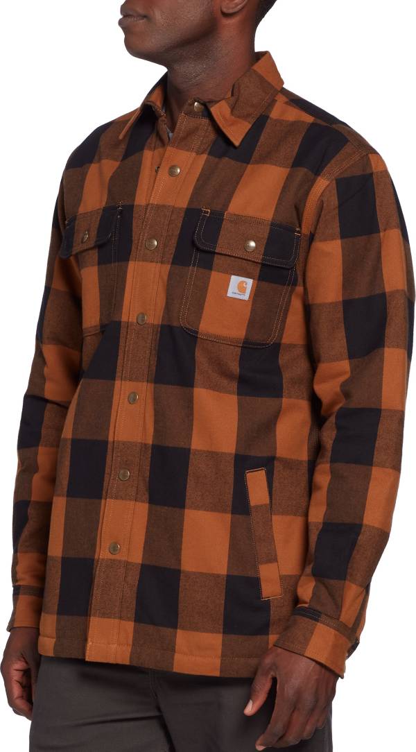 Carhartt Men's Relaxed Fit Heavyweight Flannel Sherpa Lined Shirt Jacket