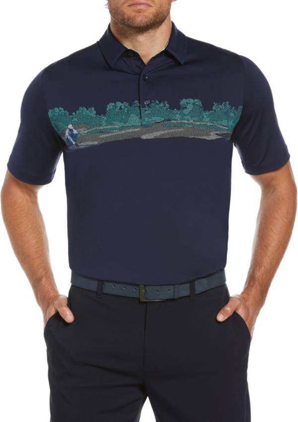 Callaway Men's Swing Tech Engineered Chest Print Short Sleeve Golf Polo