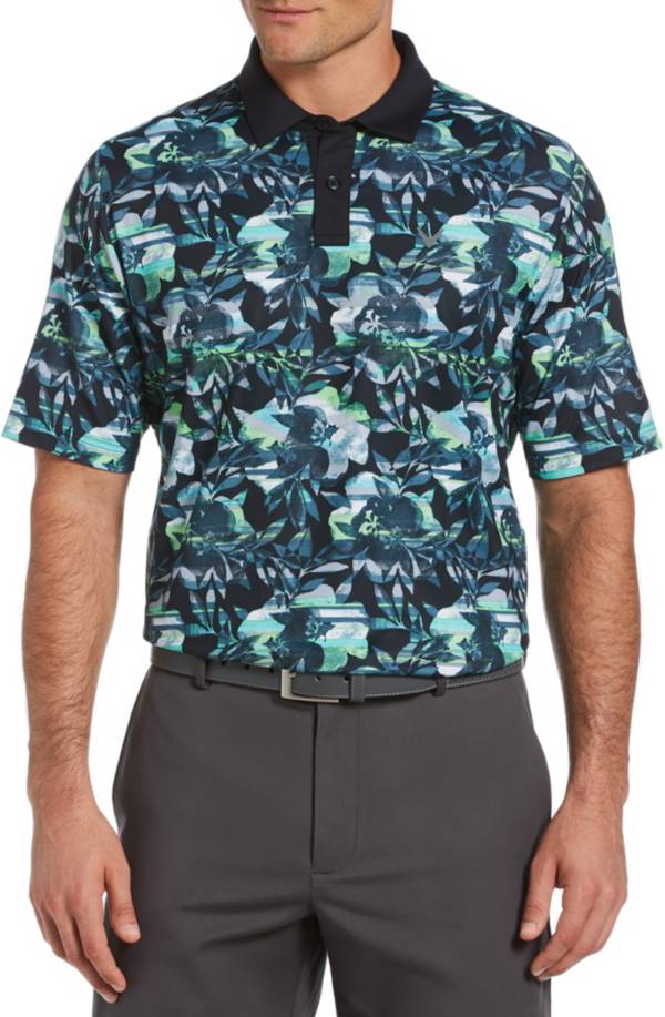 Callaway Men's Structured Floral Print Short Sleeve Golf Polo