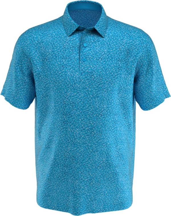 Callaway Men's Swing Tech Ventilated Layered Print Short Sleeve Golf Polo