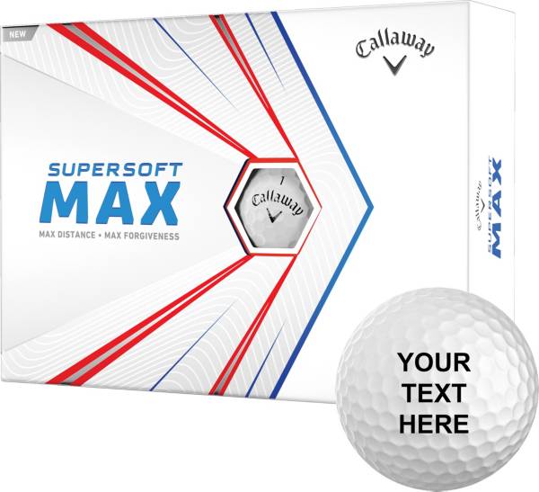 Callaway 2021 Supersoft MAX Gloss White Personalized Golf Balls