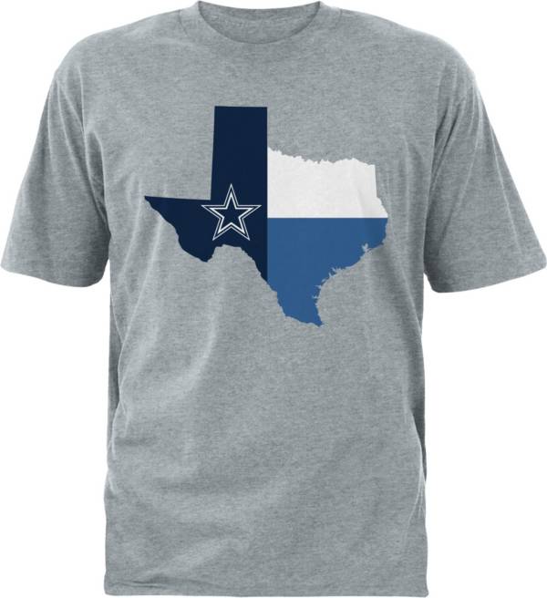 Dallas Cowboys Merchandising Men's DC State Logo Grey T-Shirt