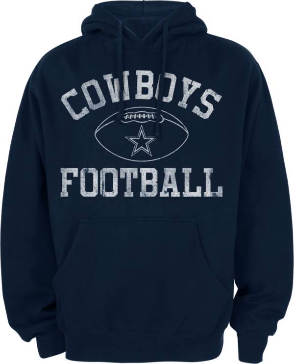 Dallas Cowboys Merchandising Men's Authentic Wordmark Navy Pullover Hoodie