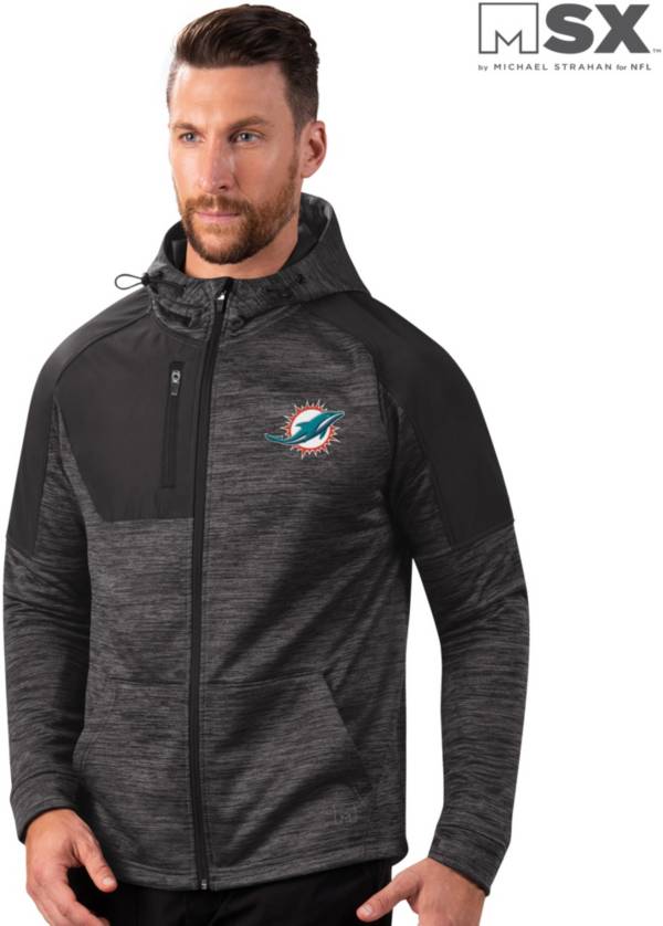 MSX by Michael Strahan Men's Miami Dolphins Resolution Grey Jacket