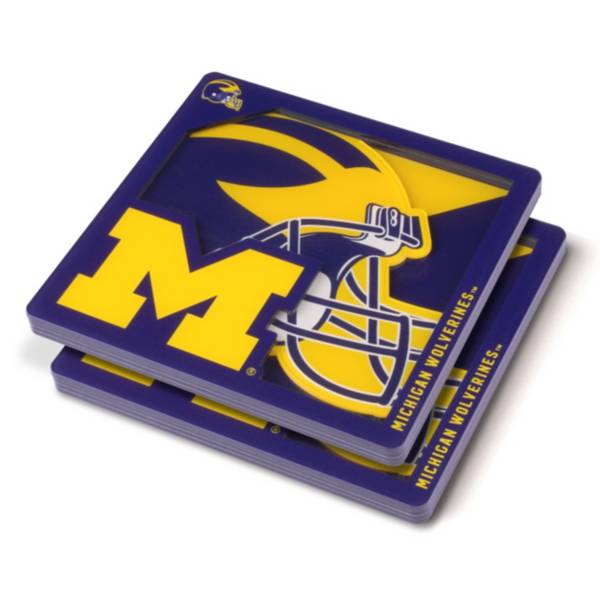 You the Fan Michigan Wolverines Logo Series Coaster Set