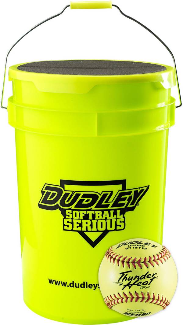 Dudley 12" Thunder Heat Bucket of NFHS Fastpitch Softballs - 12 Pack