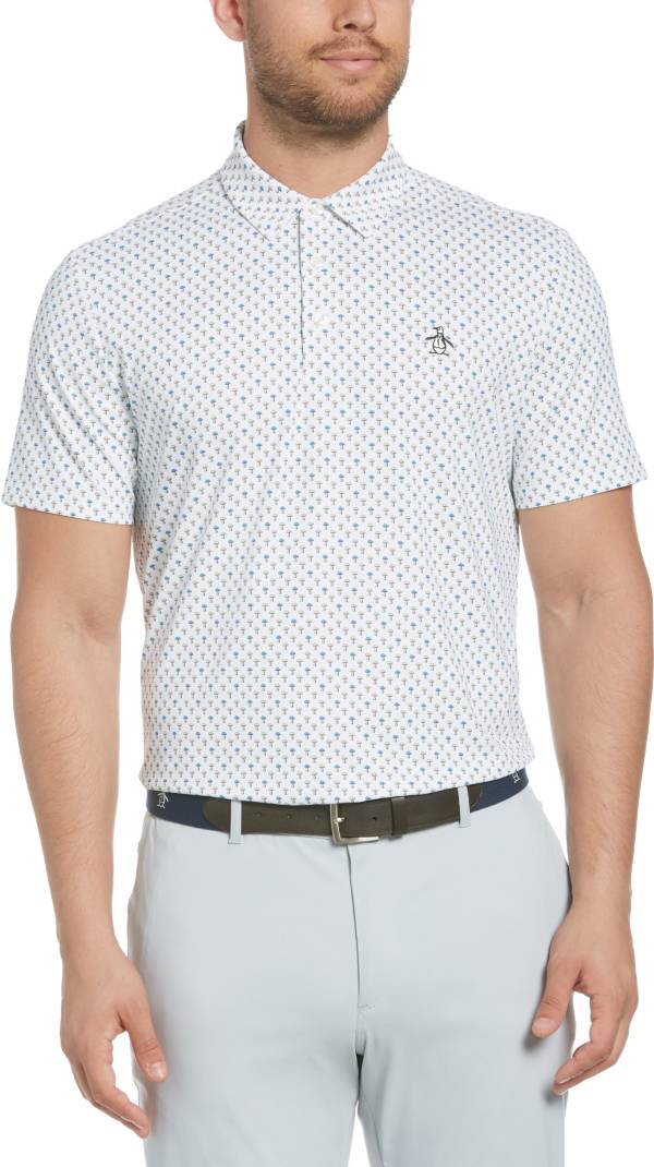 Original Penguin Men's Mushroom All-Over Print Short Sleeve Golf Polo