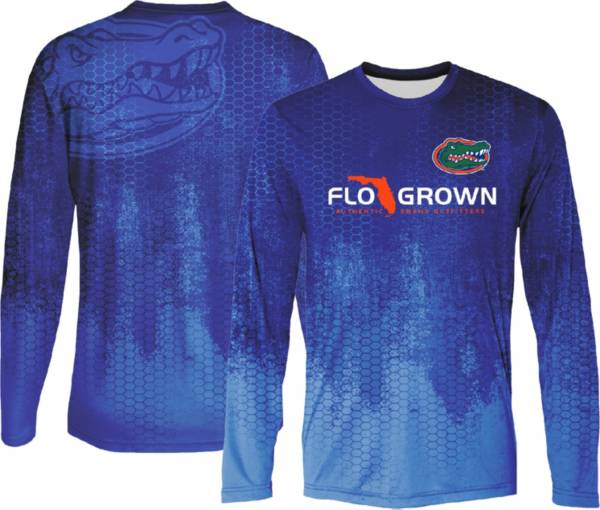 FloGrown Men's Florida Gators Blue Hydro Performance Long Sleeve T-Shirt