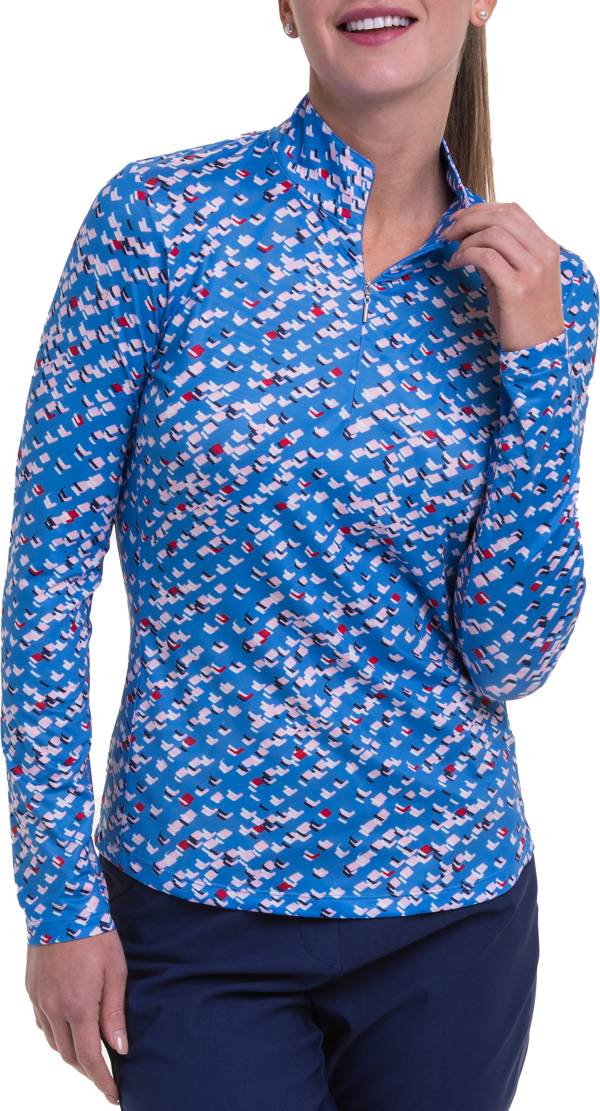 EPNY Women's Long Sleeve Multi Diamond Print Polo