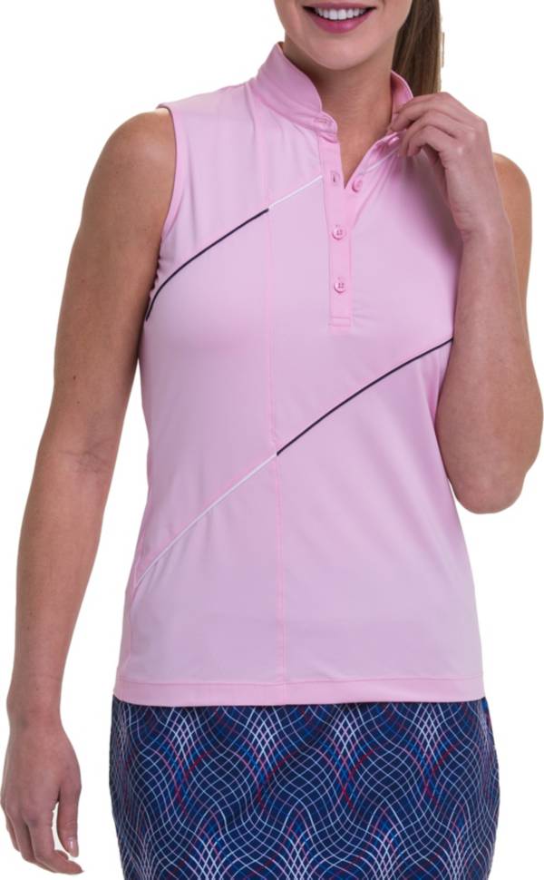 EPNY Women's Sleeveless Mandarin Neck Polo