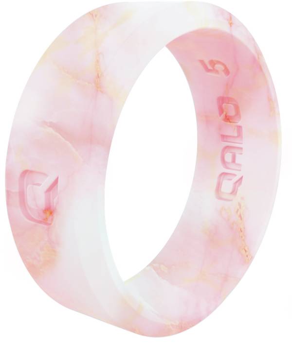 Qalo Women's Pink Metallic Marble Silicone Ring