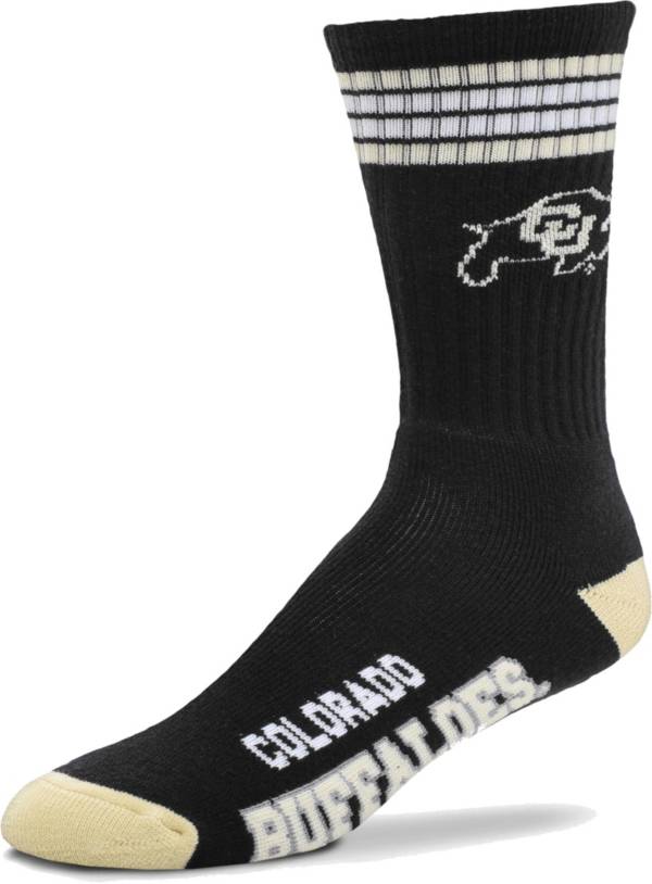 For Bare Feet Colorado Buffaloes 4-Stripe Crew Socks product image