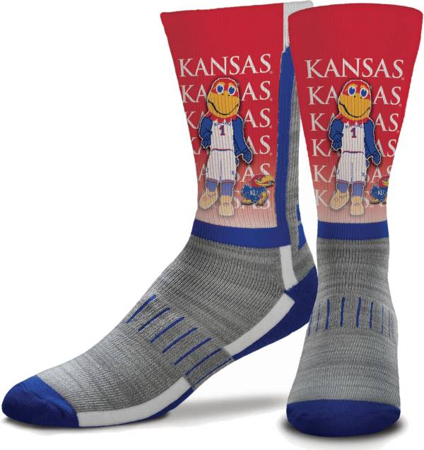 For Bare Feet Kansas Jayhawks Mascot Crew Socks