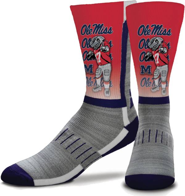For Bare Feet Ole Miss Rebels Mascot Crew Socks