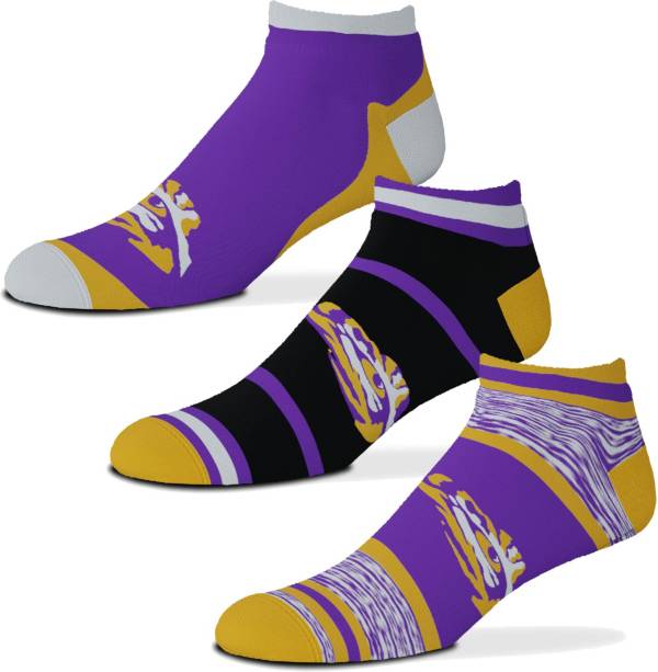 For Bare Feet LSU Tigers 3 Pack Socks