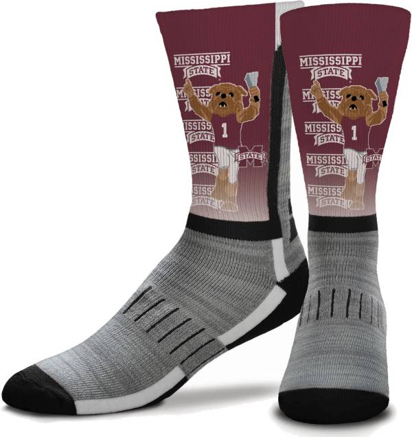 For Bare Feet Mississippi State Bulldogs Mascot Crew Socks