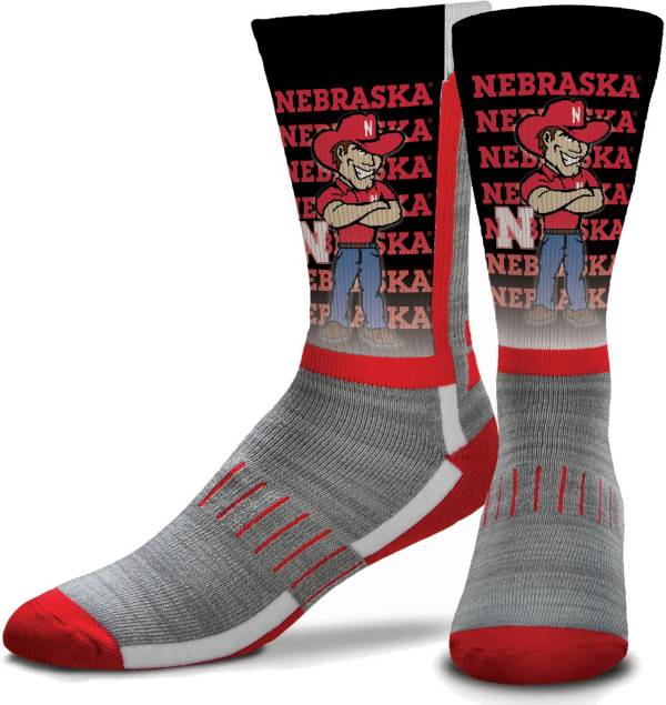 For Bare Feet Nebraska Cornhuskers Mascot Crew Socks