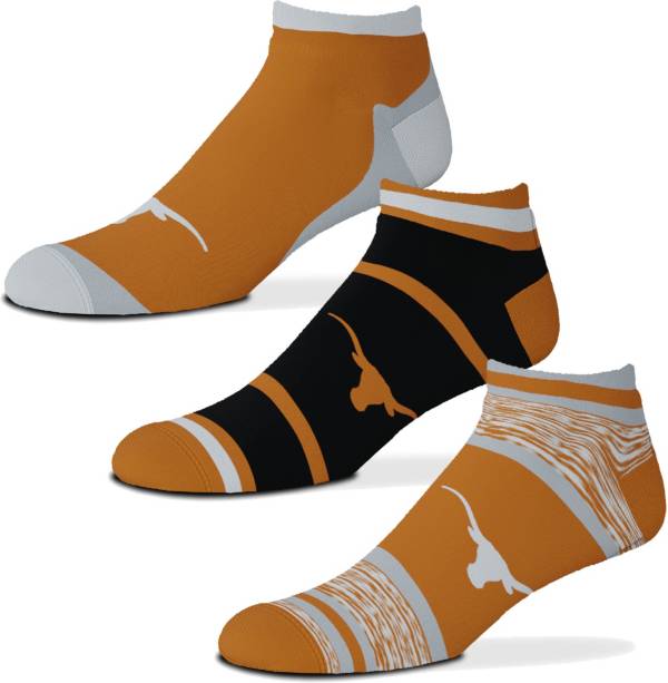 For Bare Feet Texas Longhorns 3 Pack Socks
