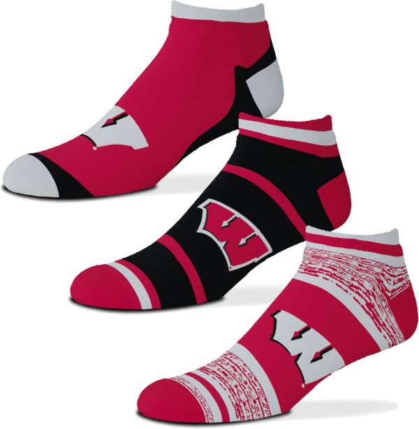 For Bare Feet Wisconsin Badgers 3 Pack Socks