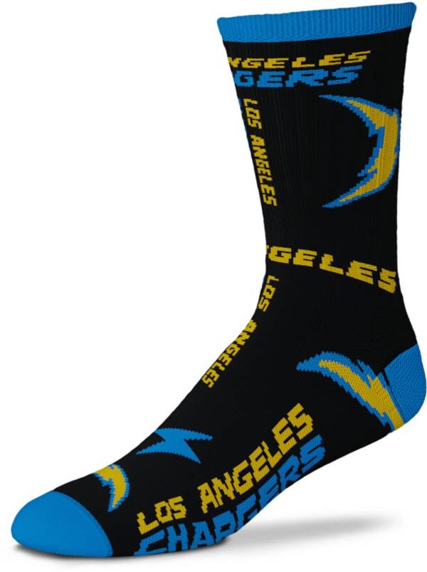 For Bare Feet Los Angeles Chargers Black to Black Socks
