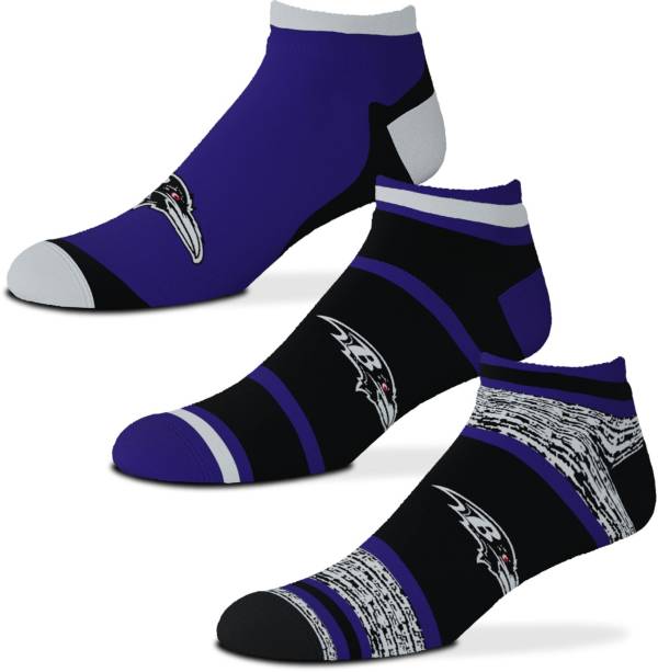 For Bare Feet Baltimore Ravens 3-Pack Socks