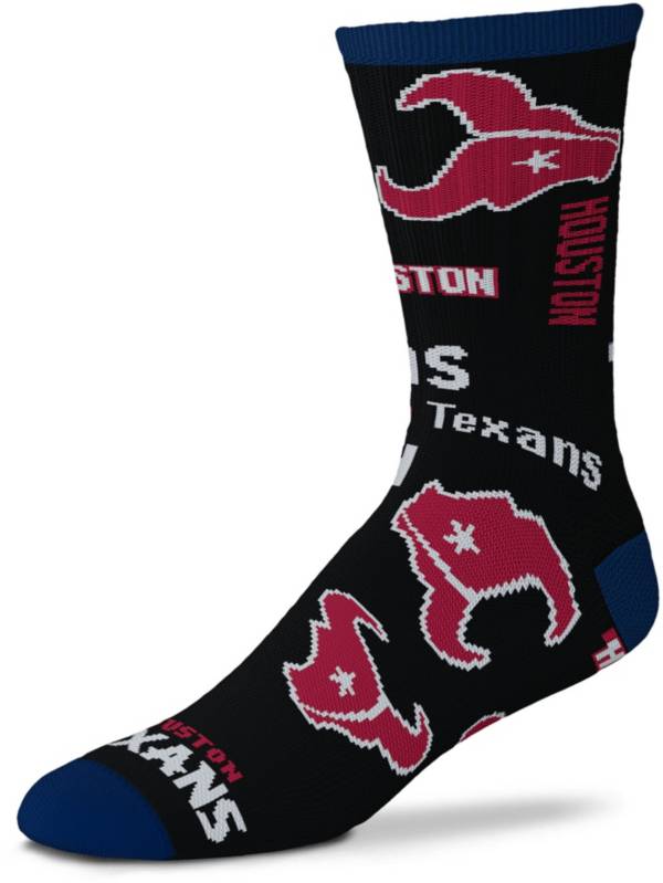 For Bare Feet Houston Texans Black to Black Socks