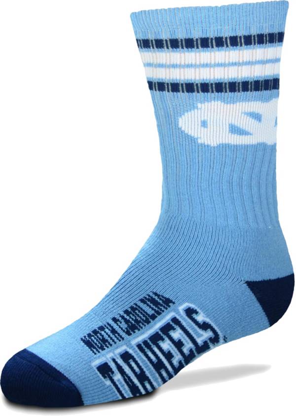 For Bare Feet Youth North Carolina Tar Heels 4-Stripe Deuce Socks