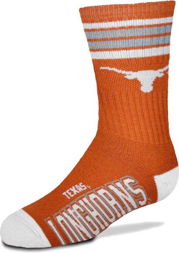 For Bare Feet Youth Texas Longhorns 4-Stripe Deuce Socks