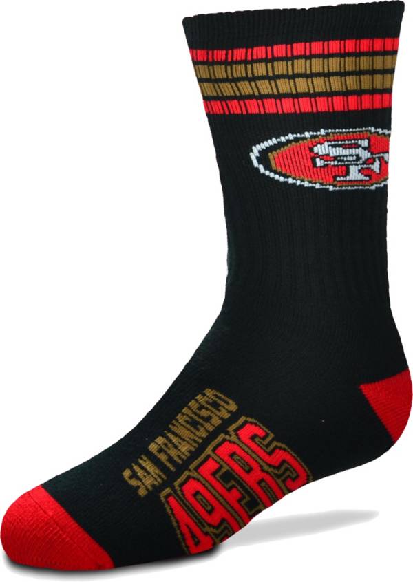 For Bare Feet Youth San Francisco 49ers 4-Stripe Deuce Crew Socks product image
