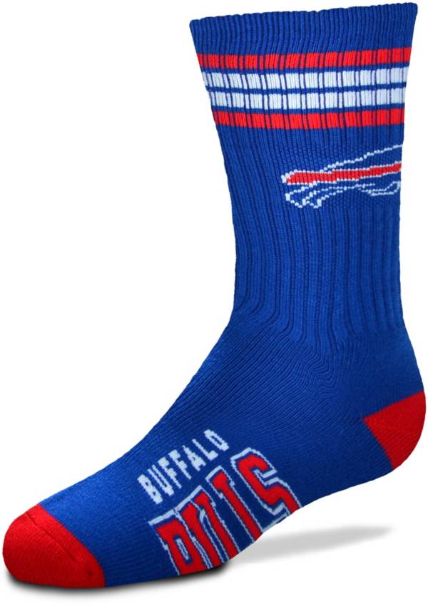 For Bare Feet Youth Buffalo Bills 4-Stripe Deuce Crew Socks