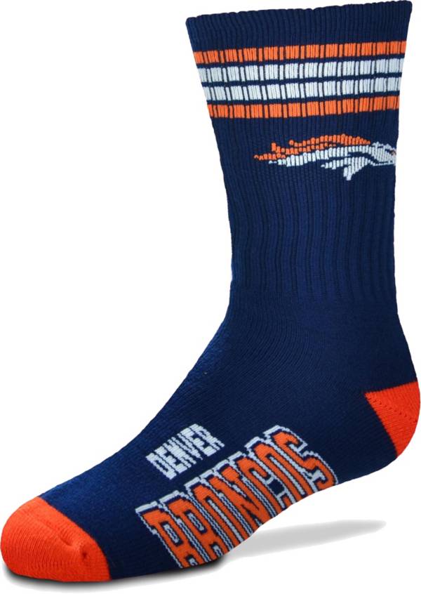 For Bare Feet Youth Denver Broncos 4-Stripe Deuce Crew Socks product image