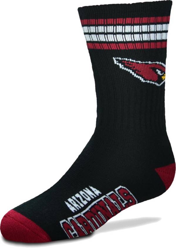 For Bare Feet Youth Arizona Cardinals 4-Stripe Deuce Crew Socks